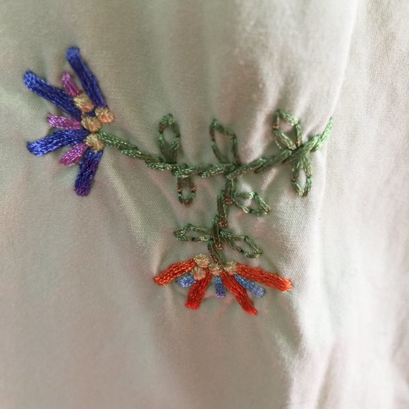 Hanna Andersson Green Cotton Sundress w Embroidered Flowers Sz 8P - Picture 6 of 6